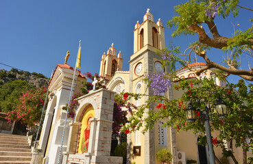 Greek orthodox church, mountain village Siana, Rhodes Island, Greece