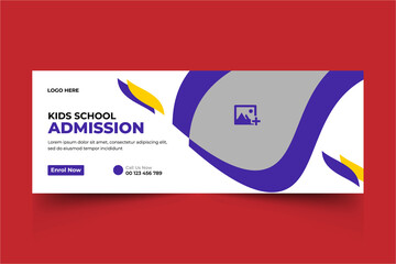 School Admission Cover and Web Banner Template, ads, banner social banner template design Back to School Social Media Cover Template