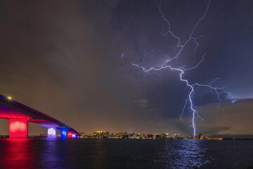 lightning over the city