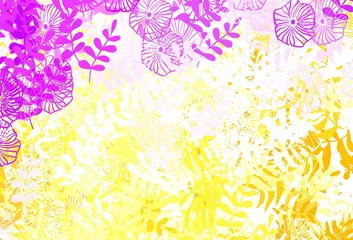 Tuinposter Light Pink, Yellow vector abstract background with leaves. © smaria2015