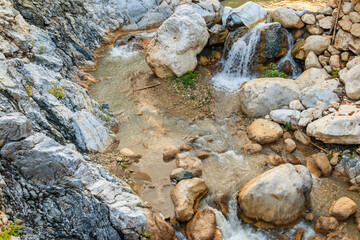 View of a mountain river in Kesme Bogaz canyon, Antalya province in Turkey