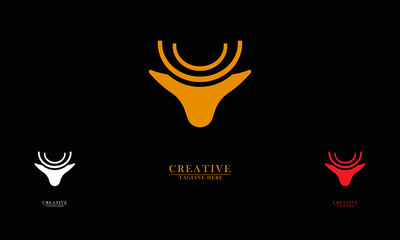 simple and elegant deer head animal logo icon