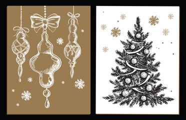 Christmas pattern in sketch style. Hand drawn illustration.	
