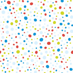 Vector seamless pattern. Hand drawn polka dot texture. Stylish doodles graphic design tileable print. funny circles for vintage fabrics, cards, invitations, apparel, packaging, scrapbooking wallpaper