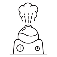 Air humidifier icon.Ultrasonic purifier  water air.Outline vector illustration.Isolated on white background.