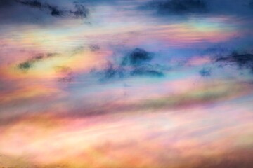 A rare case of Iridescent clouds showing dramatic color change in the sky