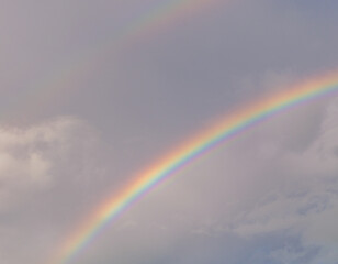 A double rainbow during sunset high resolution
