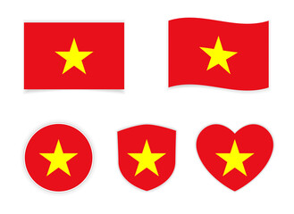 National flag Vietnam icon set