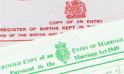A birth and marriage certificate. Two of the most important life events.