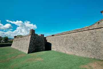 Jaca, Huesca September 10, 2021, walls of the citadel of Jaca, military fortification in Spain.