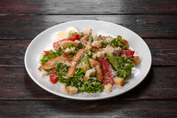 Delicious fresh chicken salad for a festive table