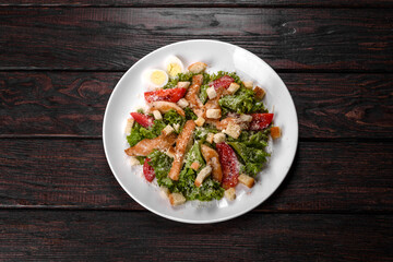 Delicious fresh chicken salad for a festive table