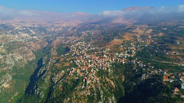 Valley and mountain view from top