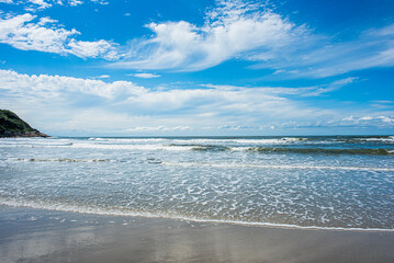 beautiful image of the island of mel beaches boats coast of the sea, landscapes of Brazil
