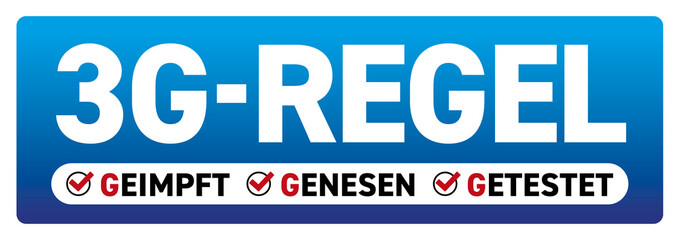 3G-Regel-Sticker_blau Corona Virus