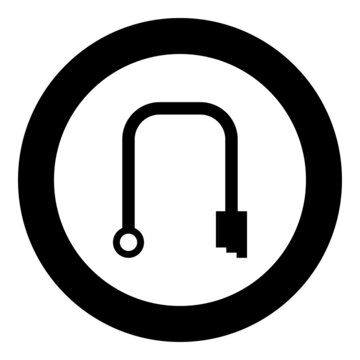 recommend clip art: Branch pipe icon in circle round black color vector illustration solid outline style image