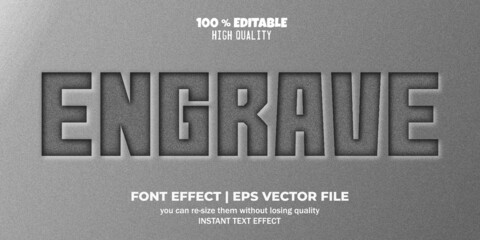 Editable text effect in engraved style - obrazy, fototapety, plakaty