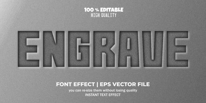 Editable text effect in engraved style