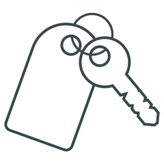 Keys with tag vector editable illustration isolated on white background