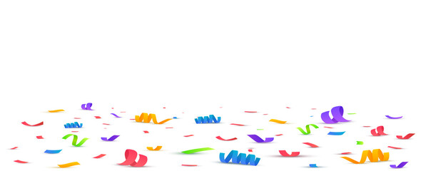 Confetti vector illustration. Festive background. Party concept. Flying ribbons isolated.