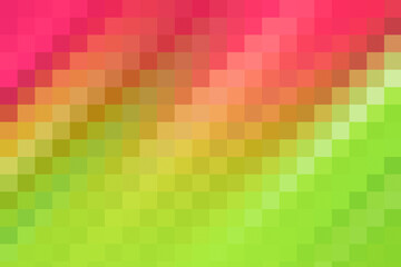 Saturated red, magenta, orange, yellow and green pixel spectrum
