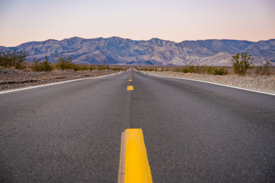 Middle Of The Road Heading Toward The Panamint Range