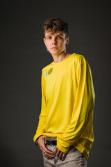 non binary transgender Tomboy lesbian androgynous sylish. small breast worried self-identity