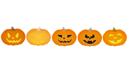 Halloween pumpkin on white background , vector