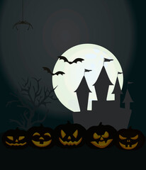 Happy Halloween card. vector illustration