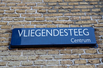 Street Sign Vliegendesteeg At Amsterdam The Netherlands 2020