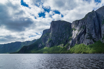 Body of water with a mountain in the background - Gros Morne National Park - Western Brook Pond