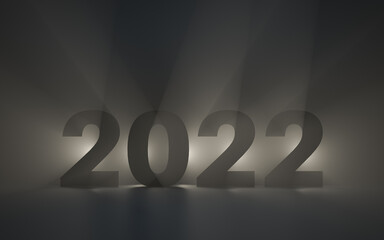 happy new year 2022 premium wallpaper 3d rendering background for social banner and poster