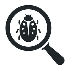bug searching icon design vector