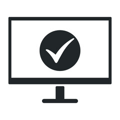 task complete icon on computer