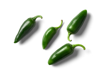 green chili peppers on top angle beautiful White and grey background