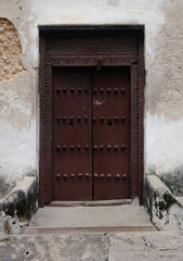 engraving wood door old town Bagamoyo