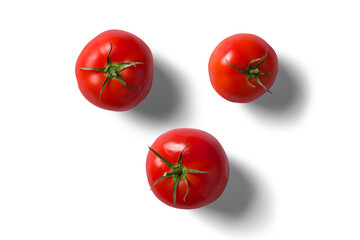 tomatoes on a white background on top angle beautiful White and grey background