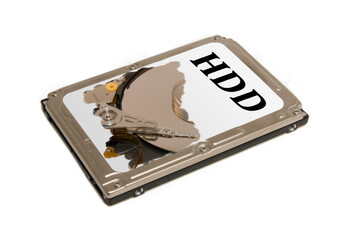 mobile hard drive isolated with transparent cover