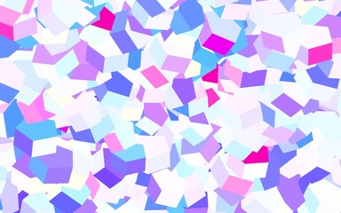 Light Multicolor vector pattern with colorful hexagons.