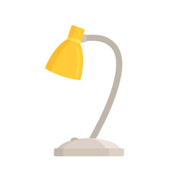 Table Work Lamp with Yellows Shade, Desk Bulb of Modern Design. Electric Supply for Home Decor and Room Illumination