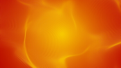 Abstract dot orange yellow color wave pattern gradient texture technology background.