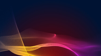 Abstract dot red purple wave gradient texture technology background.