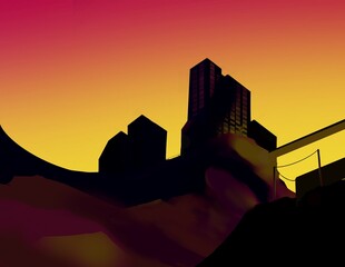 Obraz premium castle in the sunset