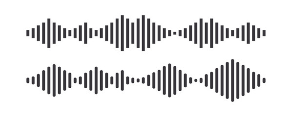 Sound Waves, Track Waveform Symbol, Audio Rhythm, Digital Equalizer Technology Isolated Design Element, Music Pulse