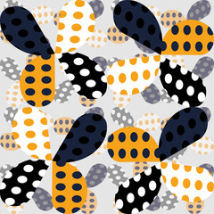 Modern doted geometric cactus seamless vector pattern 