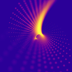 Abstract particle background made of particles with depth of field. Technology vector illustration.
