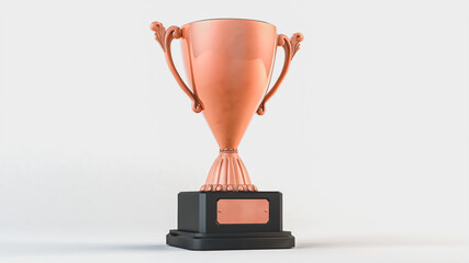 Bronze sports cup isolated on white background. 3d rendering illustration.