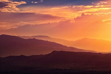 sunset in the mountains