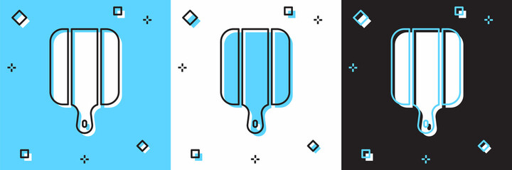 Set Cutting board icon isolated on blue and white, black background. Chopping Board symbol. Vector