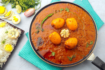 Egg Indian dish well garnish meal food photography in studio